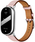 Strap-it Echt leren bandje met gespsluiting - geschikt voor Xiaomi Smart Band 8 / Smart Band 9 / Smart Band 10 (roze)