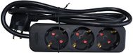 Q-Link Stekkerdoos 3-voudig met randaarde, zwart, snoer 1,4 m