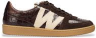 Wonders Sportschoenen Nubia 02 Dames Lage Sneakers Bruin Leer Rubber Dierenprint Maat 38
