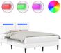 vidaXL Bedframe met LED-stripverlichting Wit 140 x 200 cm Kunstleer