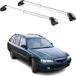 Aurilis Omac Barres De Toit Transversales Certifiées Tüv Pour Mazda 626 Ge Break 1992-1997 – Verrouillables (4 Antivols) – Charge Max 100 Kg – Sangle Inox + Protection Caoutchouc Argent