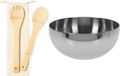 Excellent Houseware Bol à salade/plat de service et couverts à salade - Inox - D24cm