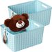Plasticforte Opbergmand - 4x - Kastmand - rotan kunststof - ijsblauw - 18 Liter - 29 x 39 x 20 cm