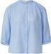 s.Oliver Blouse azuurblauw katoen regular fit driekwart mouw opstaande kraag knopen effen casual dames 48