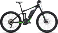 CUBE STEREO HYBRID 140 HPA 27.5 RACE 500 BLACK / BLACK/FLASHGREEN / Heren / 18 / 