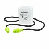 Wolfcraft Bouchons d'oreilles avec cordon - 33dB - Noir/Vert