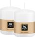 Wiedemann Bougie cylindrique/bougie pilier - 2x - Blanc - 6 x 8 cm - 29 heures de combustion