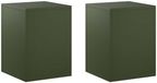 vidaXL Plantenstandaard 2 stuks Olijfgroen 30 x 30 x 40 cm Staal
