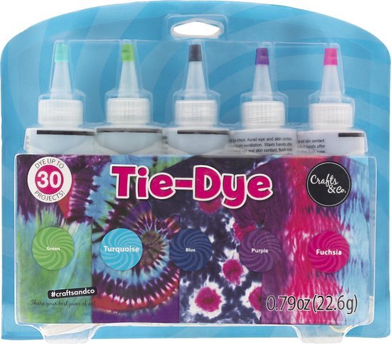 Crafts & Co. Crafts&Co Tie Dye Kit - Textielverf - 5 Knijpflesjes - Kleurenset Herfst