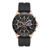 Ben Sherman Winchester Zwarte Wijzerplaat Zwarte Siliconen Band Quartz Chronograaf Horloge voor Mannen