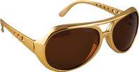 Funny Fashion Verkleed bril Elvis - goud - volwassenen
