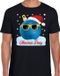 Bellatio Decorations Fout Kerst shirt / t-shirt - Christmas party met coole kerstbal - zwart voor heren - kerstkleding / kerst outfit L
