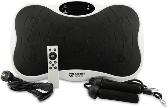 Rockerz Trilplaat Deluxe - Trilplaat fitness - Powerplate - Inclusief weerstandsbanden en handvatten - 5 trainingsprogramma's - 99 snelheidniveaus - Met bluetooth muziek