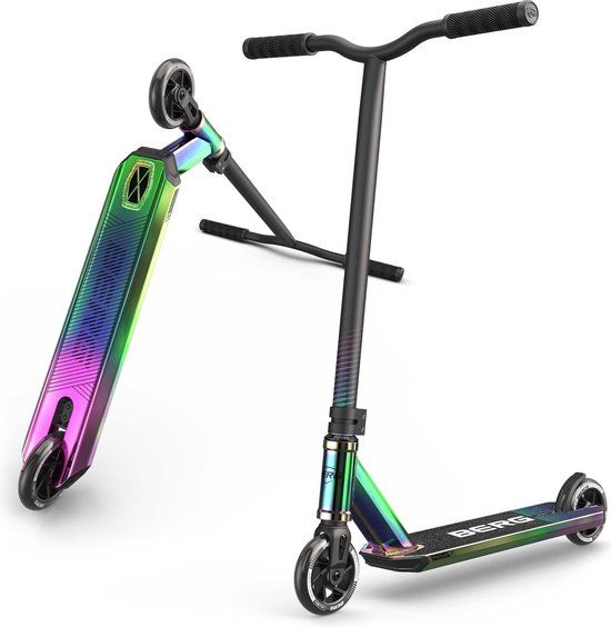 BERG Proxus X1 Stuntstep Neochrome - Beginner Stunt Scooter - 110mm Wheels - 6+ Years