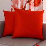 PETTI Artigiani Italiani - Paar kussenslopen 40 x 40 cm, van microvezel, decoratief kussen voor slaapkamer, bank, set van 2 kussenslopen, effen, rood, 100% Made in Italy