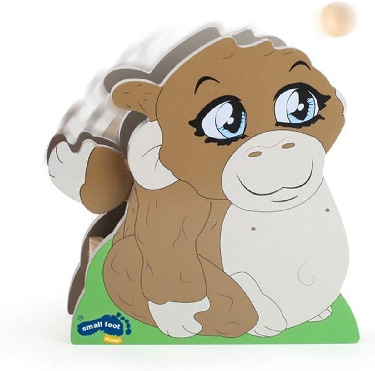 Small foot company Small Foot Katapult Aap Hout 17 Cm Bruin
