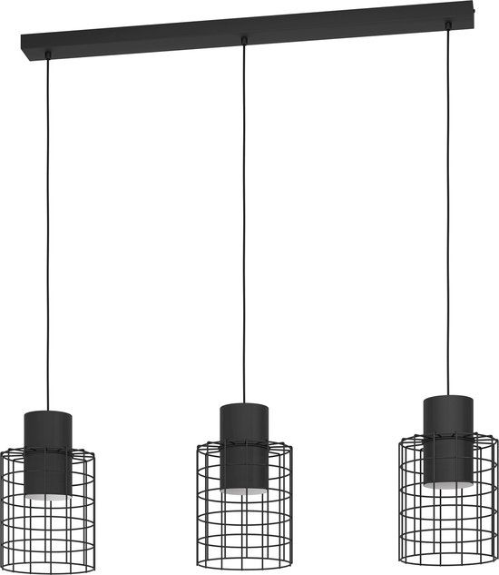EGLO Milligan Hanglamp - Zwart - E27 - 110cm