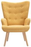 Vente-unique Fauteuil van stof VATELY - Mosterdgeel