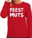 Bellatio Decorations Shoppartners Bv Feest muts sweater / trui rood met witte letters voor dames - fun tekst truien / grappige sweaters XS