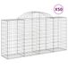 vidaXL Gabionen met boogvorm, 50 stuks, 200x50x100/120 cm, verzinkt staal