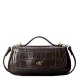 Calvin Klein crossbody tas CK Croc donkerbruin