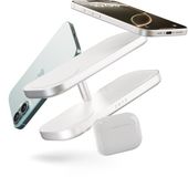 Zens Quattro Charger Pro 4 draadloze lader 4× Qi2 15 W MagSafe 4 apparaten tegelijk Wit