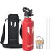 Sparrow Geïsoleerde Waterfles - Drinkfles met Rietje - Thermosfles 750ml