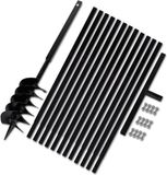vidaXL Grondboor met handvat 150 mm en verlengstukken 13 m (staal)