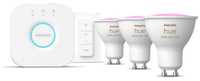 Philips Hue Starterkit - GU10 - 3 lampen + dimmer switch - Wit en gekleurd licht