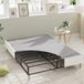 Novilla 35 cm enkel metalen platformbedframe, 3FT matrasfundering met stoffen hoes, metalen latondersteuning, massief houten steunpoten, eenvoudige montage, slaapkamermeubilair, 90 x 190 cm, grijs