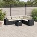 Maison Exclusive - Ensemble de jardin, 7 pièces, avec coussins, noir, en polyrotin