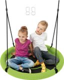 AIYAPLAY Kinderschommel Metaal, Netstof 98L x 98B x 190H cm Groen+Zwart