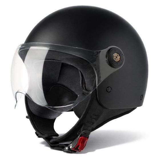 VINZ Helmets VINZ Duoro Jethelm met Vizier | Scooterhelm & Motorhelm & Brommerhelm & Snorfietshelm | ECE 22.06 goedgekeurd | Lichtgewicht 1100 gram | Inclusief Opbergzak | Mat Zwart - M