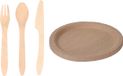 Merkloos / Sans marque Duni Benelux B.V. Houten verjaardag bestek voor 30x personen set en 30x Duurzame papieren taart/hapjes bordjes 23 cm