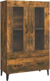 vidaXL Hoge kast, bewerkt hout, gerookt eikenkleurig, 70x31x115 cm