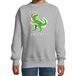Bellatio Decorations Kerst Sweater Christmas T-Rex dinosaurus - voor kinderen - grijs - Kerstkleding - lange mouwen 122/128