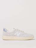 New Balance Classic Low-Profile Court Sneakers with Suede and Textile Upper for Women, Size 41.5, Beige