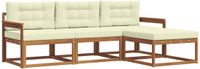 vidaXL - Bank loungeset - 4 zitplekken - Acacia hout - Natuurlijk en crème