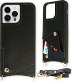 Casemania Back Cover met Draagkoord voor Apple iPhone 11 Pro - Zwart