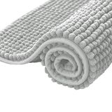 subrtex Chenille badmatten voor badkamer, extra zacht en waterabsorberend antislip badkleed, perfecte pluche tapijtmatten voor bad, douche (40 × 60 cm, lichtgrijs)
