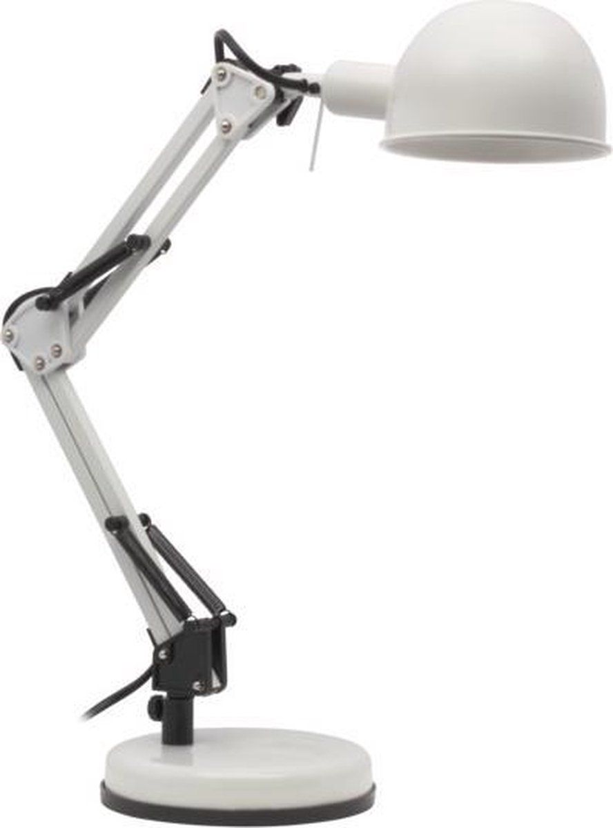 Kanlux PIXA Bureaulamp - Wit - 1x40W - Met Wipschakelaar - 19300