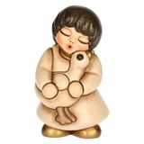 THUN - Meisjes met gans beige van keramiek, 3,6 x 3,6 cm, hoogte 6,2 cm, collectie kribbe Classico