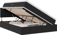 vidaXL LED opbergbed met matras Zwart 140 x 200 cm Fluweel