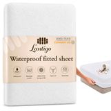 Lantigo Hoeslaken Badstof Waterdicht 120x200 cm Wit - matrasbeschermer