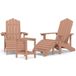 VidaXL Adirondack Tuinstoel met Voetenbank en Tafel, HDPE, Bruin