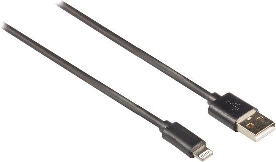 Goobay 8-pins Lightning naar USB-A kabel - USB2.0 - tot 2,4A / zwart - 2 meter