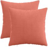 vidaXL Kussensloop - 2 stuks - HEERLEN - Rood-oranje - 40 x 40 cm - Katoensatijn