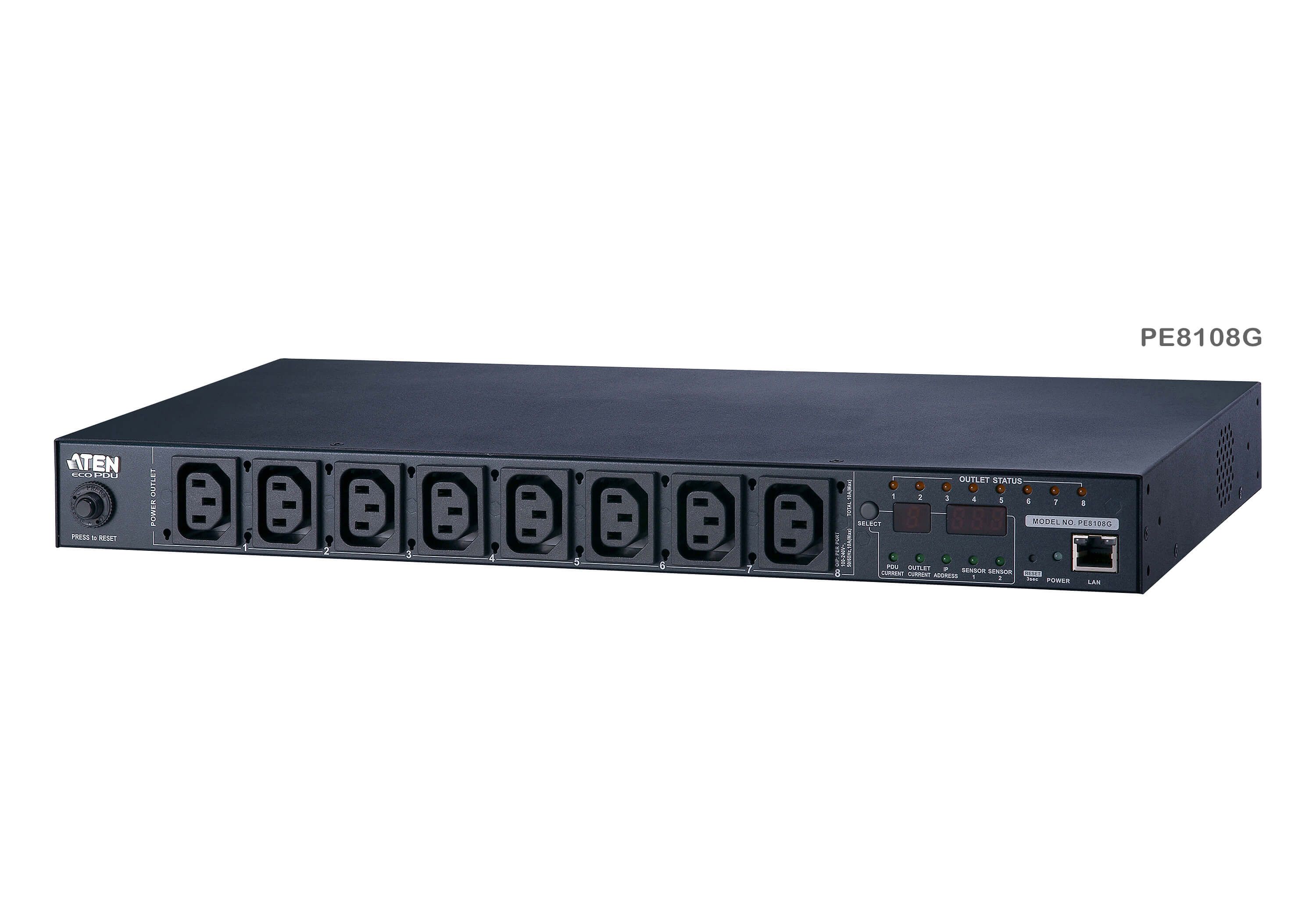 Aten PE8108G-ATA-G - PDU - 8 uitgangen - 1U - Zwart