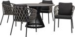 AVH-Collectie Amalfi Pasadena dining tuinset 140 cm rond 5 delig antraciet keramiek