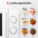 Galanz P4 kleine magnetronoven 20 liter 700 watt mechanische knop, 6 vermogensniveaus ontdooien voor appartement slaapzaal kantoor